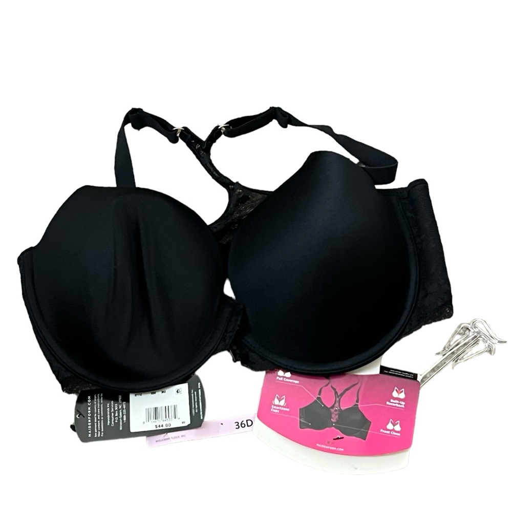 Maidenform | NWT Black full coverage lace back bra size 36D